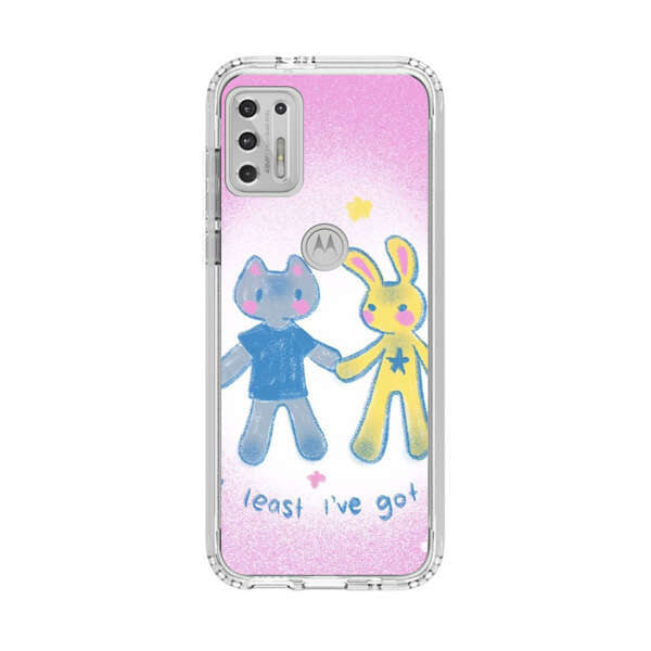 Cute Cat and Rabbit Holding Hands Motorola Moto G Stylus (2021) Case
