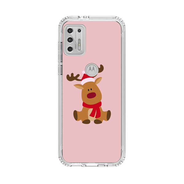 Cute Reindeer with Santa Hat and Red Scarf Motorola Moto G Stylus (2021) Case