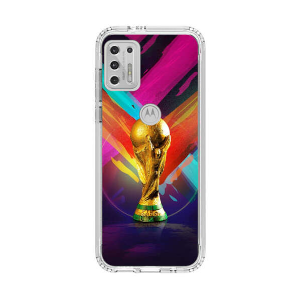 Golden Soccer Trophy with Colorful Abstract Background Motorola Moto G Stylus (2021) Case