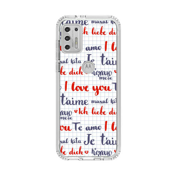 Love Message Multilingual Pattern Motorola Moto G Stylus (2021) Case