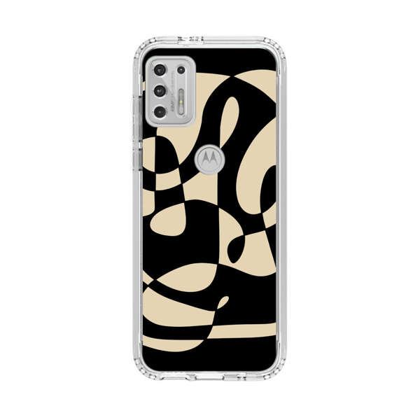Modern Abstract Beige and Black Geometry Motorola Moto G Stylus (2021) Case