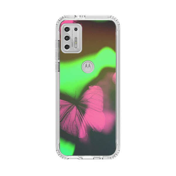 Pink Butterflies Green Background Motorola Moto G Stylus (2021) Case