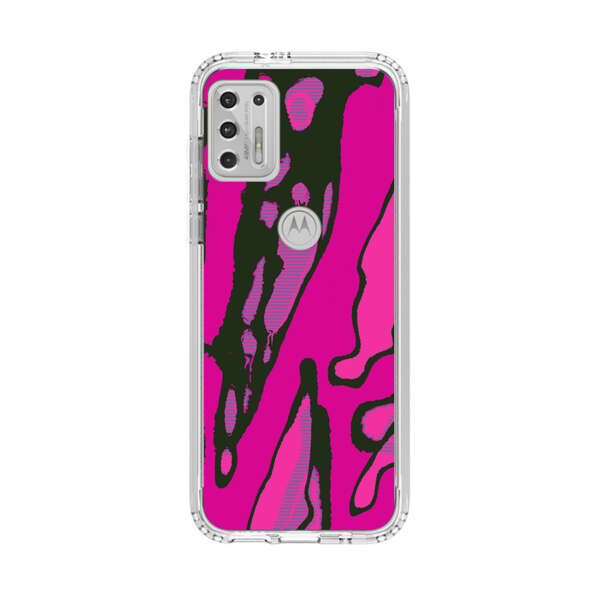 Vibrant Abstract Magenta Black Pattern Motorola Moto G Stylus (2021) Case