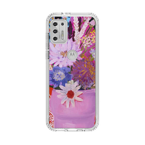 Vibrant Floral Bouquet in Pink Vase Motorola Moto G Stylus (2021) Case
