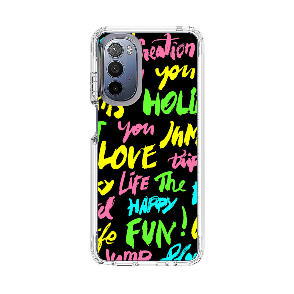 Colorful Positive Motivational Words Pattern Motorola Moto G Stylus (2022) Case