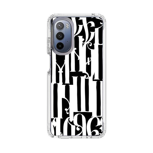 Abstract Black and White Pattern with Ornamental Letters Motorola Moto G Stylus (2022) Case