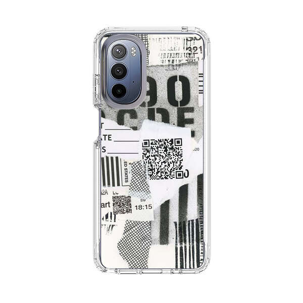 Abstract Collage Torn Paper Barcodes Motorola Moto G Stylus (2022) Case