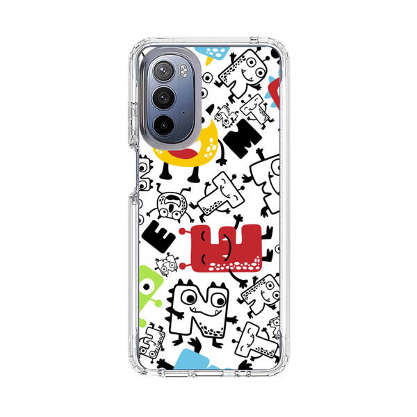 Colorful Cartoon Monsters Letters Pattern Motorola Moto G Stylus (2022) Case