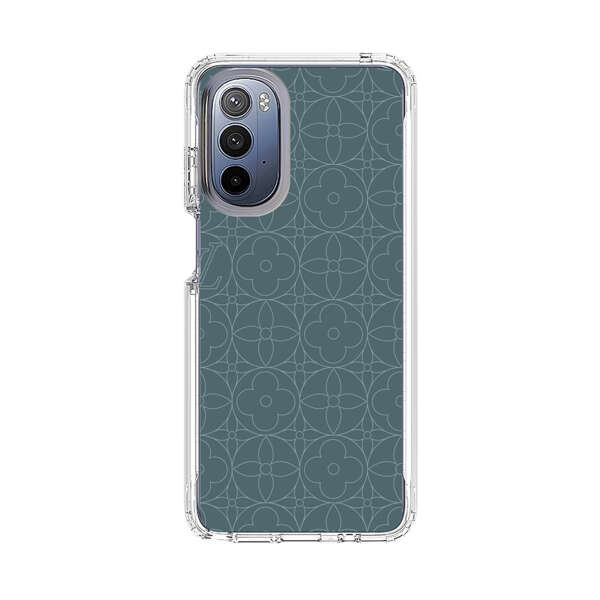 Elegant Blue Geometric Floral Pattern Motorola Moto G Stylus (2022) Case