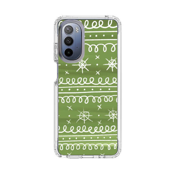 Green White Stars Loop Pattern Motorola Moto G Stylus (2022) Case