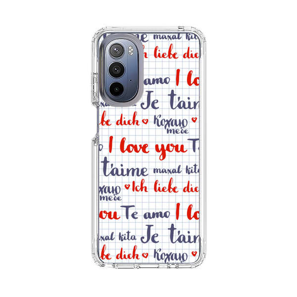 Love Message Multilingual Pattern Motorola Moto G Stylus (2022) Case