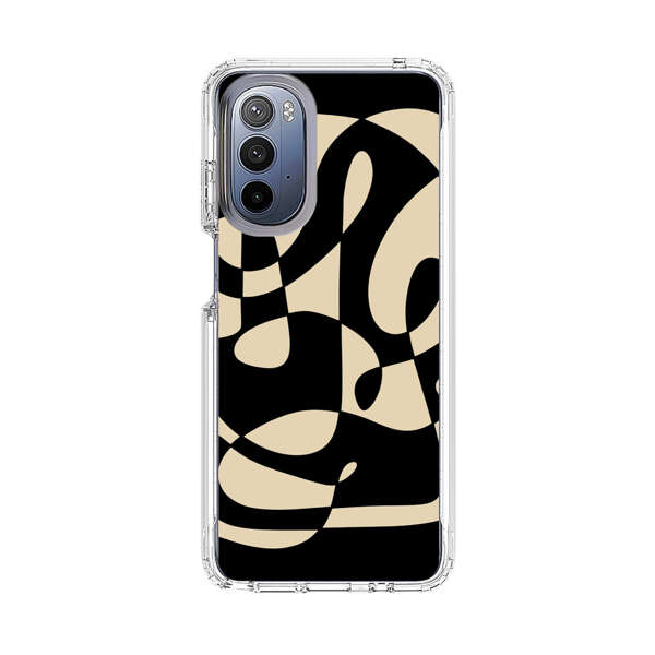 Modern Abstract Beige and Black Geometry Motorola Moto G Stylus (2022) Case