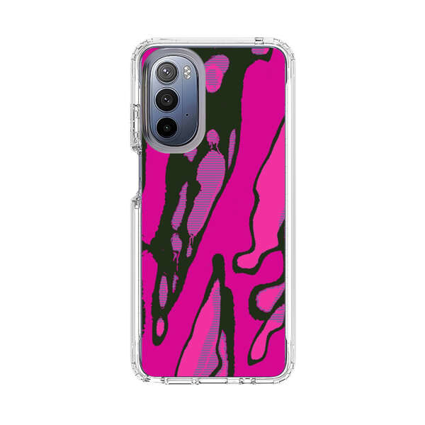 Vibrant Abstract Magenta Black Pattern Motorola Moto G Stylus (2022) Case