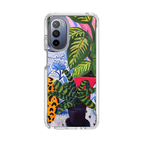 Vibrant Tropical Plants and Decorative Vases Motorola Moto G Stylus (2022) Case
