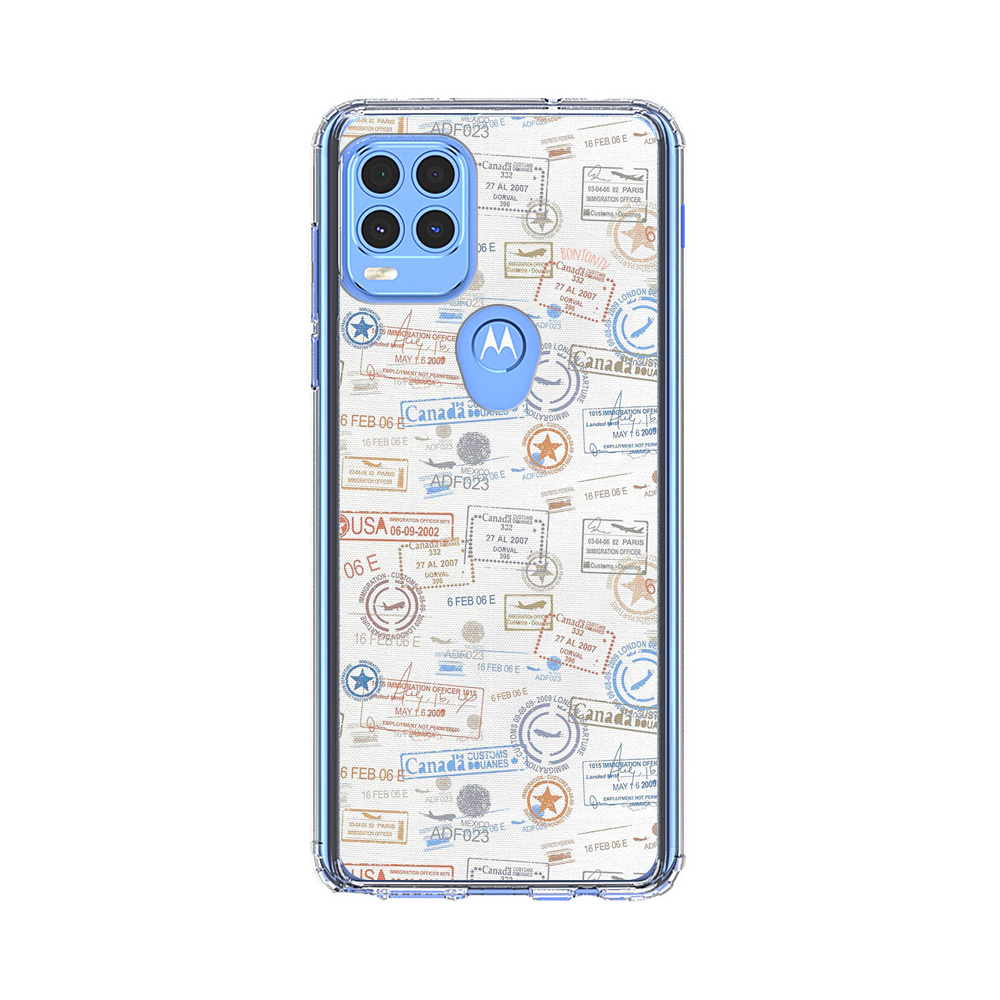 Vintage Passport Stamps Pattern Motorola Moto G Stylus 5G (2021) Case