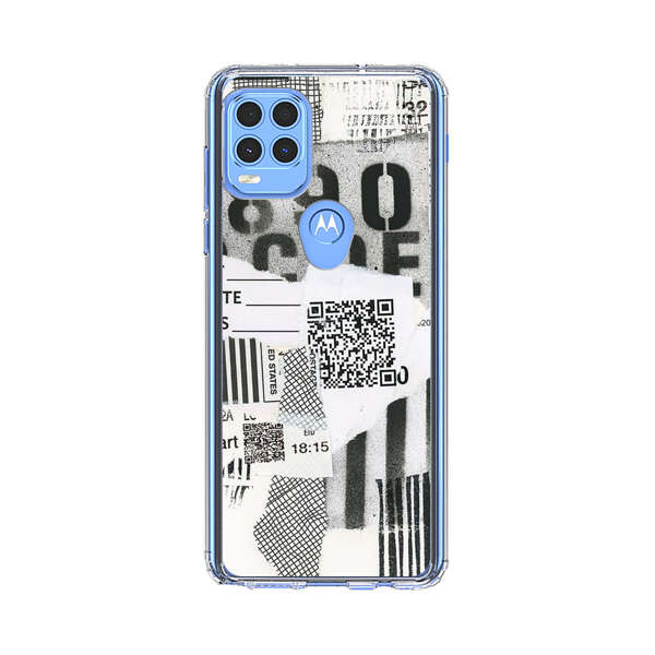 Abstract Collage Torn Paper Barcodes Motorola Moto G Stylus 5G (2021) Case