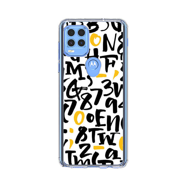 Abstract Typography Letter Number Pattern Motorola Moto G Stylus 5G (2021) Case
