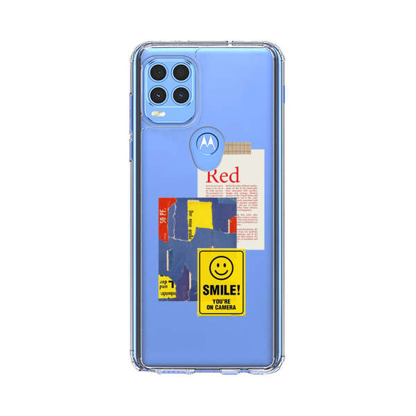 Collage Torn Paper Smiley Face Yellow Sign Motorola Moto G Stylus 5G (2021) Case