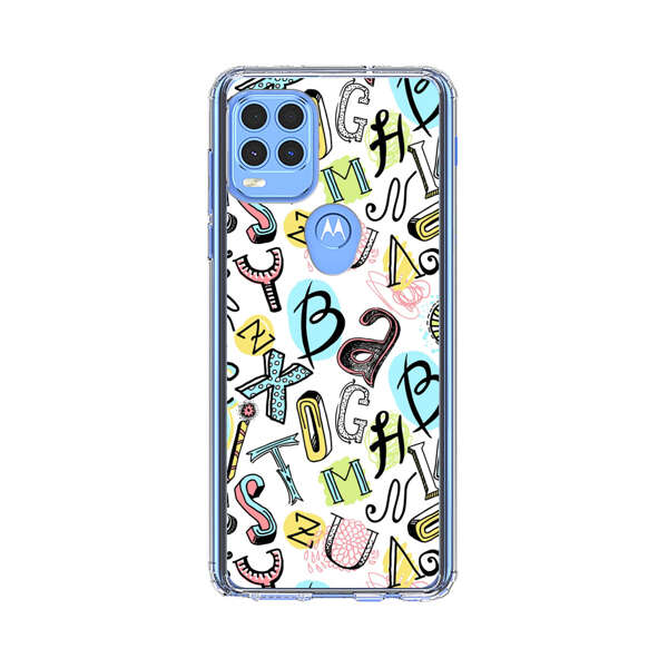 Colorful Scattered Alphabet Letters Pattern Motorola Moto G Stylus 5G (2021) Case