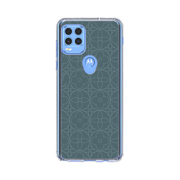 Elegant Blue Geometric Floral Pattern Motorola Moto G Stylus 5G (2021) Case