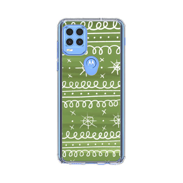 Green White Stars Loop Pattern Motorola Moto G Stylus 5G (2021) Case
