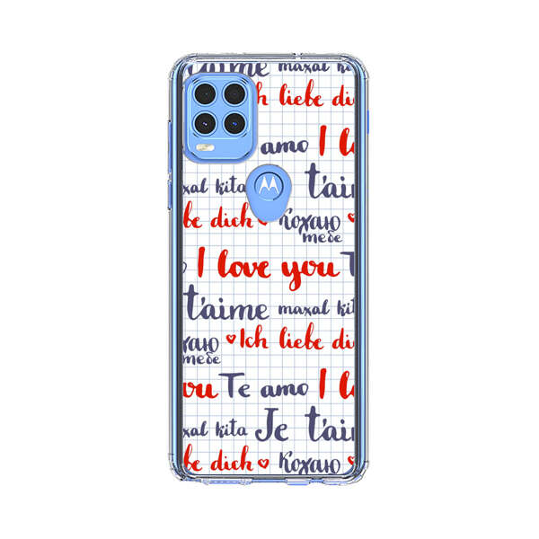 Love Message Multilingual Pattern Motorola Moto G Stylus 5G (2021) Case