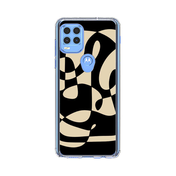 Modern Abstract Beige and Black Geometry Motorola Moto G Stylus 5G (2021) Case