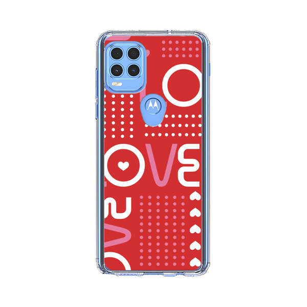 Red Love Typography Pattern Motorola Moto G Stylus 5G (2021) Case