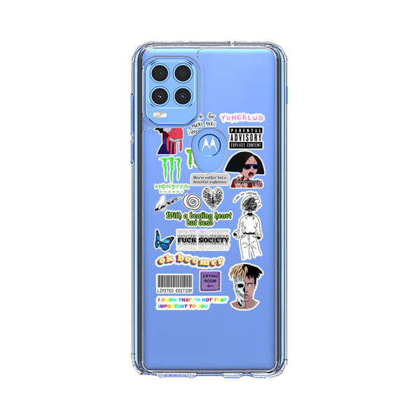 Sticker Collage Edgy Expressive Pop Culture Motorola Moto G Stylus 5G (2021) Case