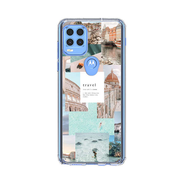 Travel Scenic Collage with Landmarks and Coastline Motorola Moto G Stylus 5G (2021) Case