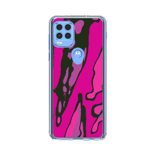 Vibrant Abstract Magenta Black Pattern Motorola Moto G Stylus 5G (2021) Case