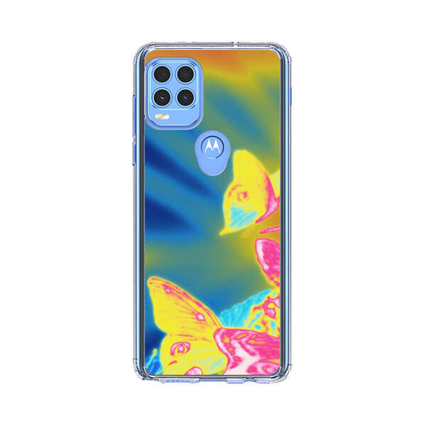 Vibrant Colorful Neon Butterflies Abstract Motorola Moto G Stylus 5G (2021) Case