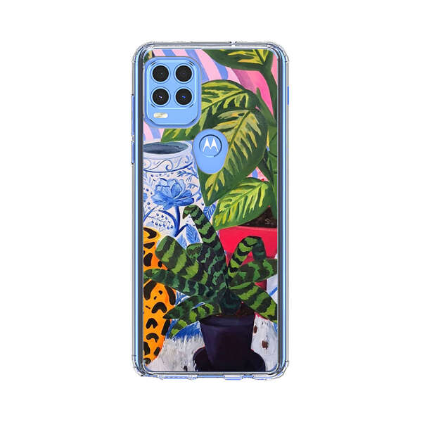 Vibrant Tropical Plants and Decorative Vases Motorola Moto G Stylus 5G (2021) Case