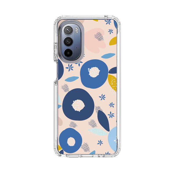 Abstract Floral Pattern with Blue, Pink and Mustard Flowers Motorola Moto G Stylus 5G (2022) Case