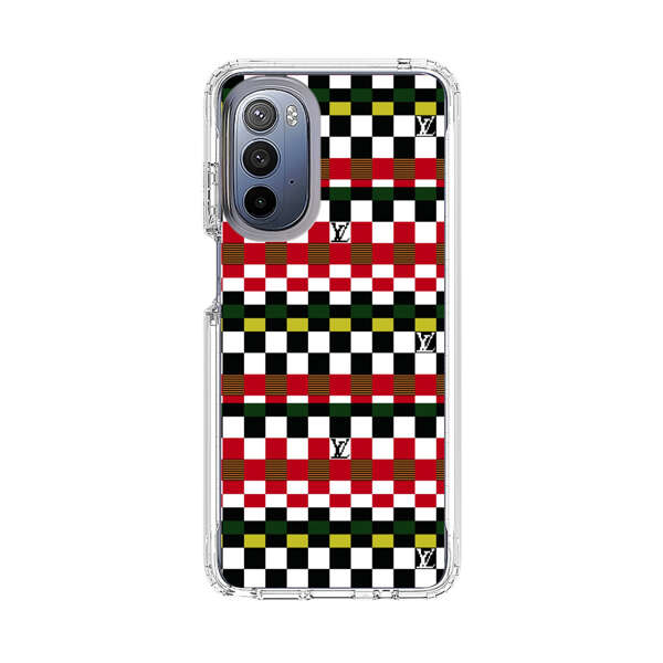 Colorful Checkerboard Stripes Pattern Motorola Moto G Stylus 5G (2022) Case