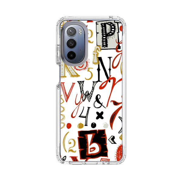 Colorful Hand Drawn Letters and Numbers Pattern Motorola Moto G Stylus 5G (2022) Case