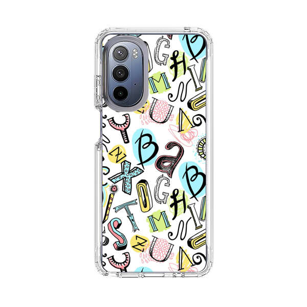 Colorful Scattered Alphabet Letters Pattern Motorola Moto G Stylus 5G (2022) Case