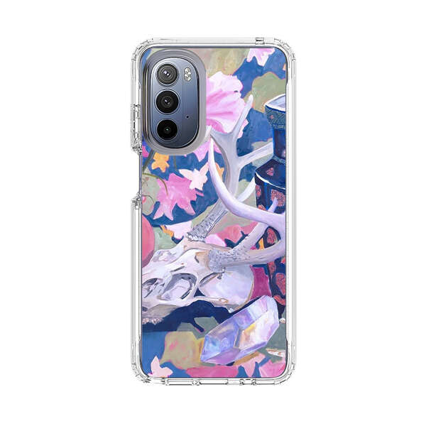 Floral Ornate Vases with Antlers Skull and Crystal Motorola Moto G Stylus 5G (2022) Case