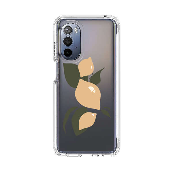 Minimalistic Beige Lemons with Green Leaves Motorola Moto G Stylus 5G (2022) Case