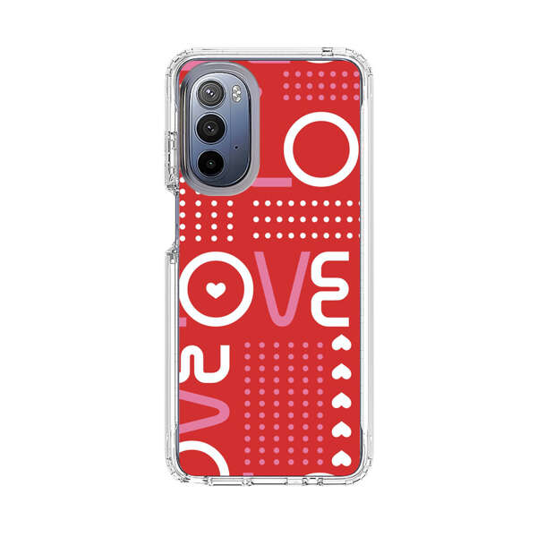 Red Love Typography Pattern Motorola Moto G Stylus 5G (2022) Case