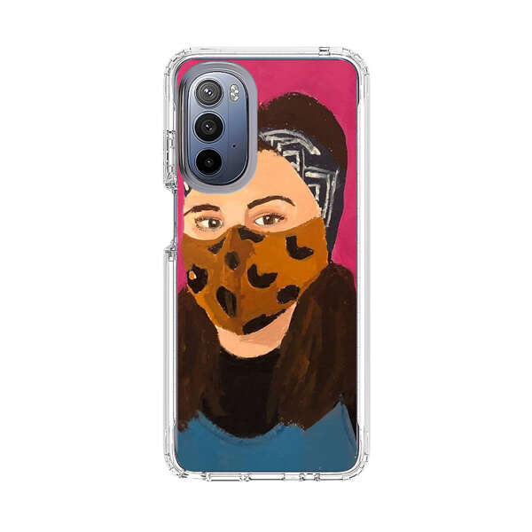 Woman Leopard Print Face Mask Motorola Moto G Stylus 5G (2022) Case