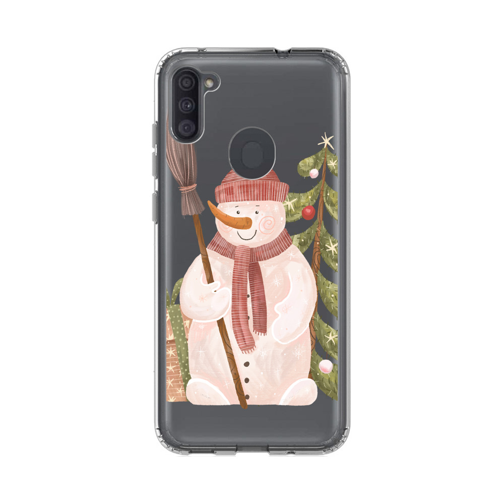 Charming Winter Snowman Illustration Samsung Galaxy A11 Case