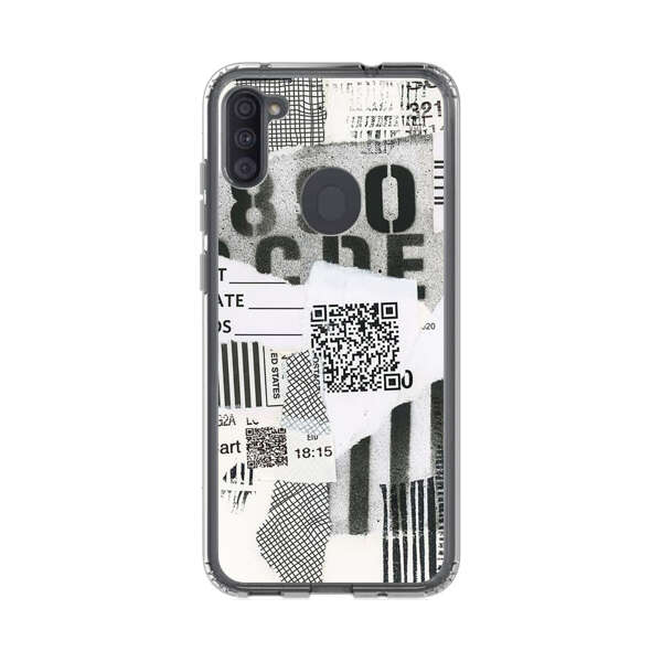 Abstract Collage Torn Paper Barcodes Samsung Galaxy A11 Case