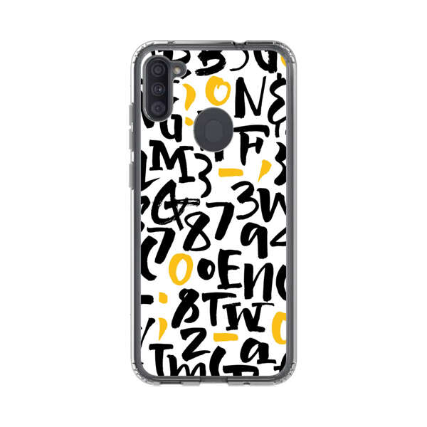 Abstract Typography Letter Number Pattern Samsung Galaxy A11 Case