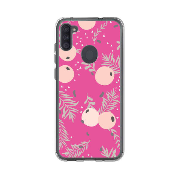 Berries Floral Pattern Pink Background Samsung Galaxy A11 Case
