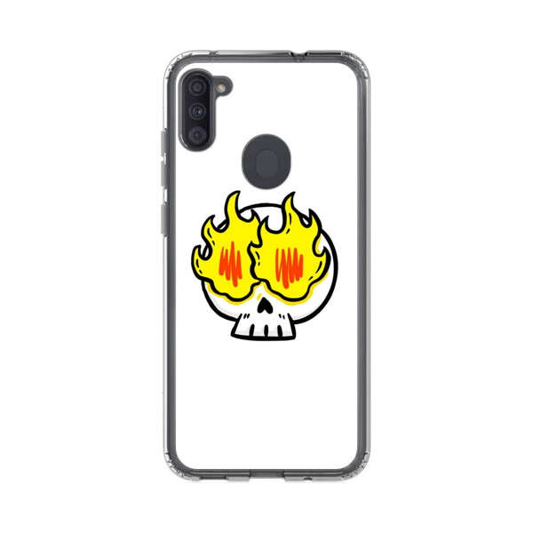 Cartoon Skull with Flames Samsung Galaxy A11 Case