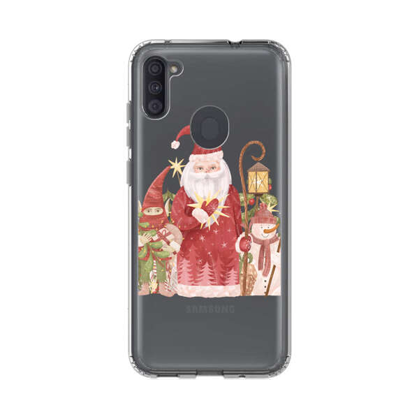 Christmas Santa Elf Snowman Festive Illustration Samsung Galaxy A11 Case