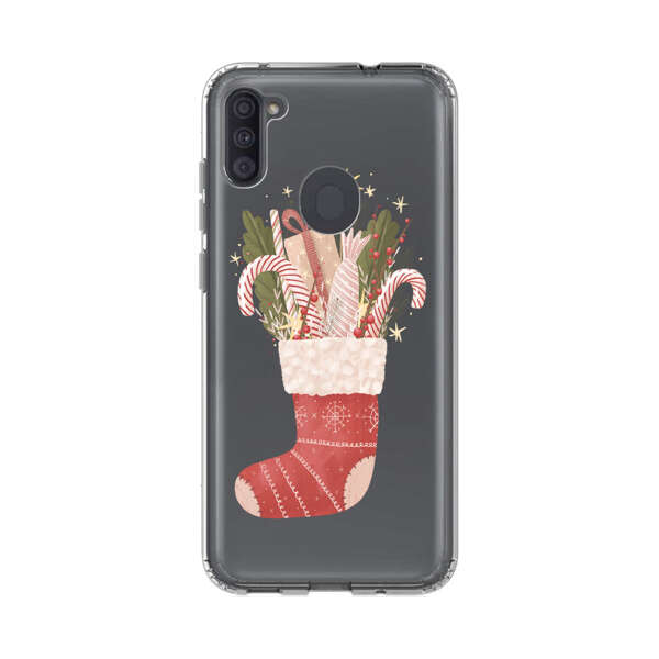 Christmas Stocking with Gifts and Candy Canes Samsung Galaxy A11 Case
