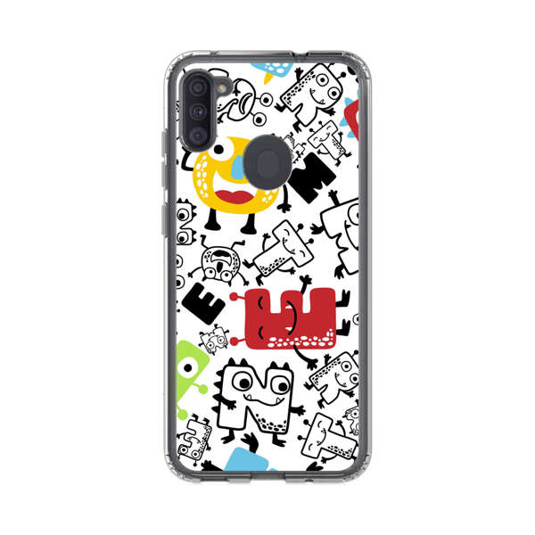 Colorful Cartoon Monsters Letters Pattern Samsung Galaxy A11 Case