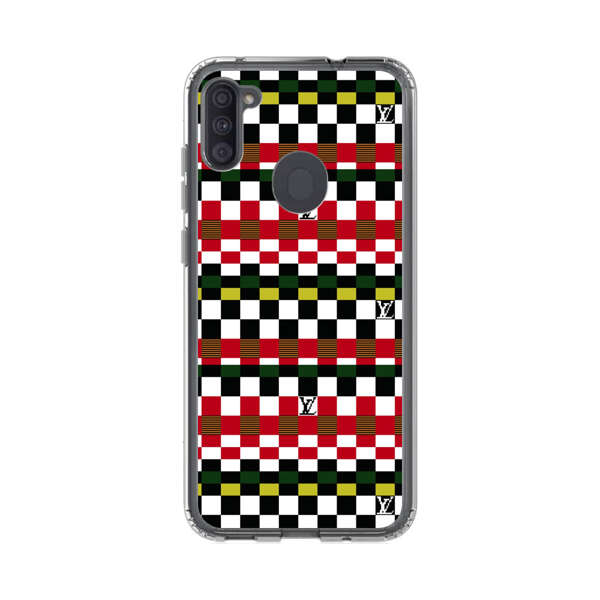 Colorful Checkerboard Stripes Pattern Samsung Galaxy A11 Case